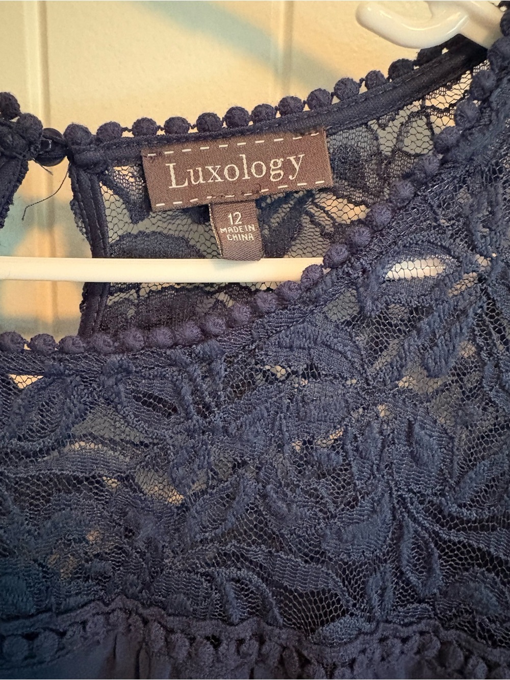 Luxology Navy Lace Yoke Tunic Top - Picture 4 of 4